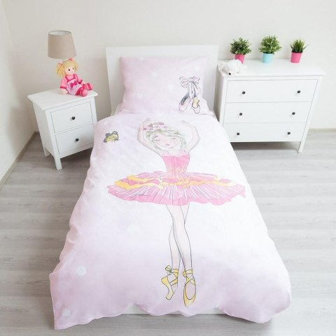 Pościel bawełniana 140x200 baletnica 1804 balerina różowa poszewka 70x90 Pościel bawełniana 140x200 baletnica 1804 balerina różowa poszewka 70x90