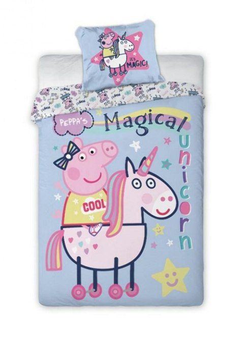 Pościel bawełniana 160x200 Świnka Peppa 1313 jednorożec unicorn niebieska Pościel bawełniana 160x200 Świnka Peppa 1313 jednorożec unicorn niebieska