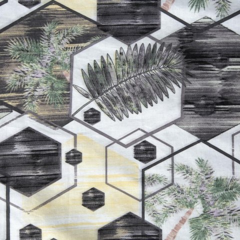 Pościel bawełniana 220x200 Enzo pióra palmy geometria liście biała szara dwustrona Eurofirany Pościel bawełniana 220x200 Enzo pióra palmy geometria liście biała szara dwustrona Eurofirany