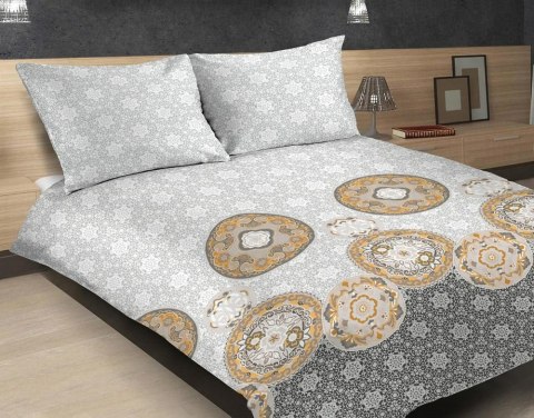 Pościel satynowa 160x200 46A Exclusive Mandala serwetki szara żółta Pościel satynowa 160x200 46A Exclusive Mandala serwetki szara żółta