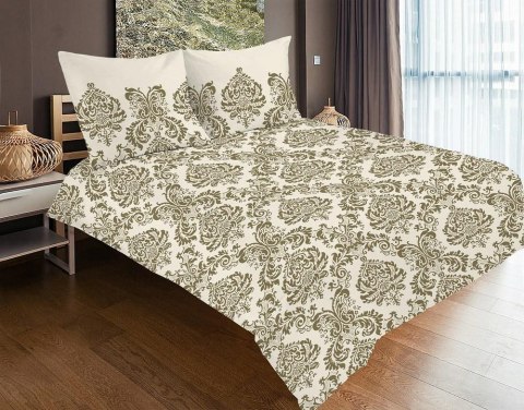 Pościel satynowa 160x200 47A Exclusive glamour ornamenty ekrii złota Pościel satynowa 160x200 47A Exclusive glamour ornamenty ekrii złota