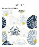 Pościel satynowa 220x200 18A Premium Victorei liście biała granatowa Pościel satynowa 220x200 18A Premium Victorei liście biała granatowa