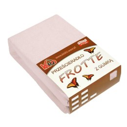 Prześcieradło frotte z gumką 60x120 różowe pudrowe 064 grube 200g/m2 KARO