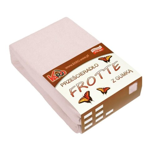 Prześcieradło frotte z gumką 60x120 różowe pudrowe 064 grube 200g/m2 KARO Prześcieradło frotte z gumką 60x120 różowe pudrowe 064 grube 200g/m2 KARO