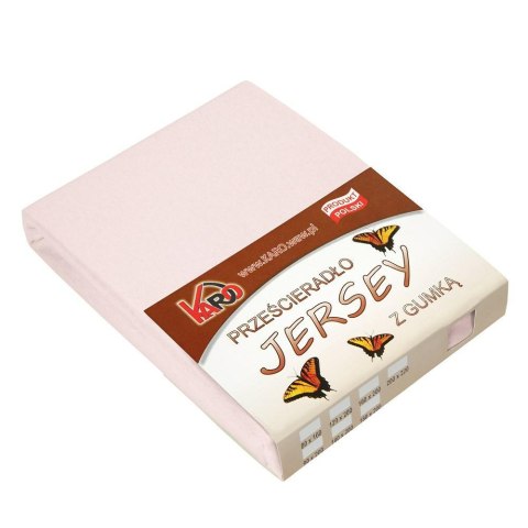 Prześcieradło jersey z gumką 180x200 różowe pudrowe 064 grube 150g/m2 KARO