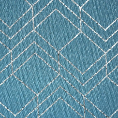 Zasłona gotowa na przelotkach 140x250 Noelia niebieska srebrna geometria Eurofirany Zasłona gotowa na przelotkach 140x250 Noelia niebieska srebrna geometria Eurofirany
