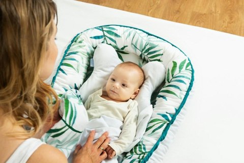 Gniazdko niemowlęce Velvet kokon liście biały zielony materacyk poduszka motylek 55x80 kolor 1 Gniazdko niemowlęce Velvet kokon liście biały zielony materacyk poduszka motylek 55x80 kolor 1