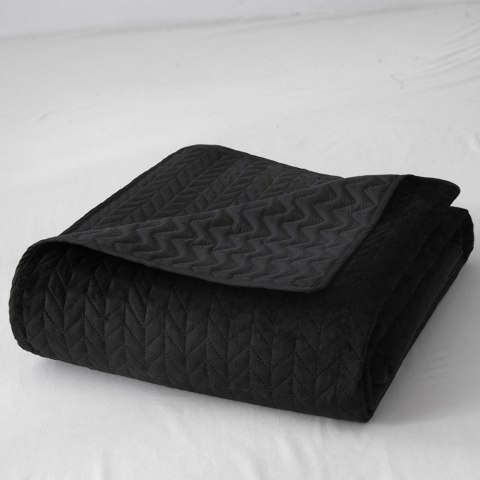 Narzuta kapa pikowana 200x220 welurowa czarna Moxie Narzuta kapa pikowana 200x220 welurowa czarna Moxie