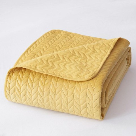 Narzuta kapa pikowana 200x220 welurowa musztardowa Moxie Narzuta kapa pikowana 200x220 welurowa musztardowa Moxie