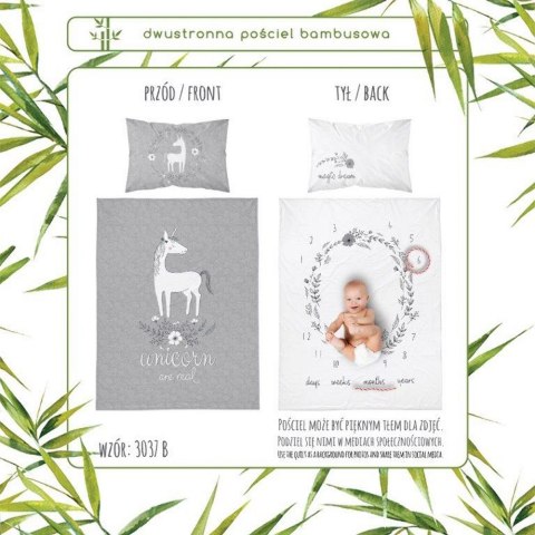 Pościel bambusowa 100x135 Jednorożec kucyk konik unicorn szara do łóżeczka 3037 B dwustronna Pościel bambusowa 100x135 Jednorożec kucyk konik unicorn szara do łóżeczka 3037 B dwustronna