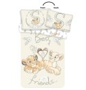 Pościel bawełniana 100x135 Król Lew Simba Nala przyjaciele Lion King best friends kwiatki 4751 dziecięca do łóżeczka