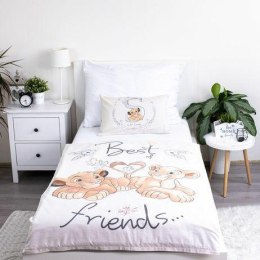 Pościel bawełniana 100x135 Król Lew Simba Nala przyjaciele Lion King best friends kwiatki 4751 dziecięca do łóżeczka