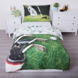 Pościel bawełniana 140x200 Golf pole golfowe zielona 4997 poszewka 70x90 dla fana miłośnika golfa