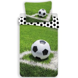 Pościel bawełniana 140x200 Piłka nożna boisko Football zielona ball 4317 młodzieżowa piłkarska kibica