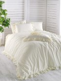 Pościel bawełniana 160x200 ekri z falbanką jednobarwna w pudełku jednobarwna Stonewashed Snow White Pościel bawełniana 160x200 ekri z falbanką jednobarwna w pudełku jednobarwna Stonewashed Snow White