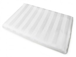 Prześcieradło adamaszkowe 220x200 Tivoli białe paski 1 cm 140 g/m2 satynowe atłasowe