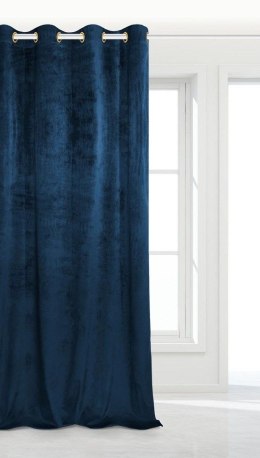 Zasłona gotowa 140x250 granatowa welurowa na przelotkach soft Velvet do salonu