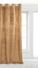 Zasłona gotowa 140x250 musztardowa welurowa na przelotkach soft Velvet do salonu