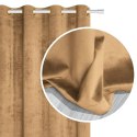 Zasłona gotowa 140x250 musztardowa welurowa na przelotkach soft Velvet do salonu