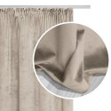 Zasłona gotowa 140x270 beżowa welurowa na taśmie soft Velvet do salonu Zasłona gotowa 140x270 beżowa welurowa na taśmie soft Velvet do salonu
