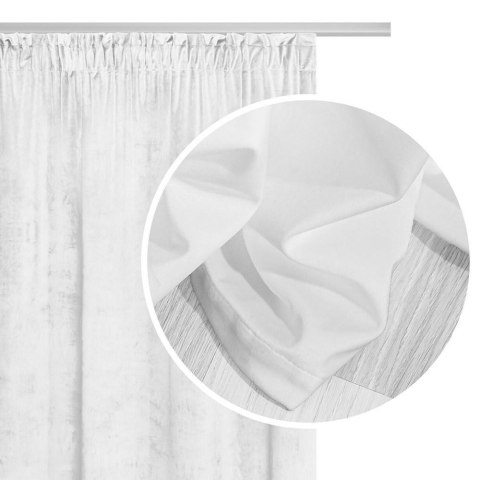 Zasłona gotowa 140x270 biała welurowa na taśmie soft Velvet do salonu Zasłona gotowa 140x270 biała welurowa na taśmie soft Velvet do salonu