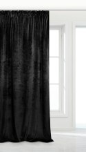 Zasłona gotowa 140x270 czarna welurowa na taśmie soft Velvet do salonu Zasłona gotowa 140x270 czarna welurowa na taśmie soft Velvet do salonu