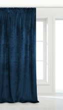 Zasłona gotowa 140x270 granatowa welurowa na taśmie soft Velvet do salonu Zasłona gotowa 140x270 granatowa welurowa na taśmie soft Velvet do salonu