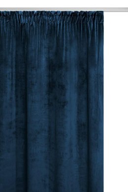 Zasłona gotowa 140x270 granatowa welurowa na taśmie soft Velvet do salonu