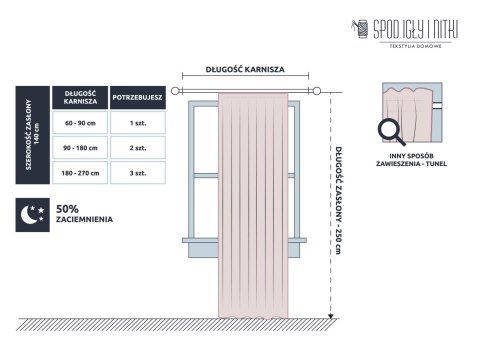 Zasłona gotowa 140x270 szafirowa na taśmie Viva Classic Blue do salonu Zasłona gotowa 140x270 szafirowa na taśmie Viva Classic Blue do salonu