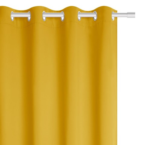 Zasłona zaciemniająca 140x250 musztardowa gotowa na przelotkach Hold Blackout Zasłona zaciemniająca 140x250 musztardowa gotowa na przelotkach Hold Blackout