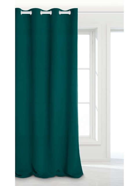 Zasłona zaciemniająca 140x250 turkusowa ciemna gotowa na przelotkach Hold Blackout Zasłona zaciemniająca 140x250 turkusowa ciemna gotowa na przelotkach Hold Blackout