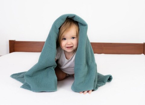 Kocyk muślinowy 75x100 Muslin turkusowy 34 bawełniany 1582 Kocyk muślinowy 75x100 Muslin turkusowy 34 bawełniany 1582