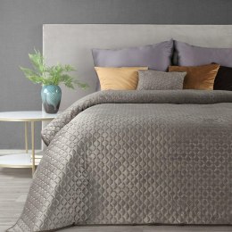 Narzuta dekoracyjna 170x210 Dimon beżowa welurowa w geometryczny wzór Eurofirany