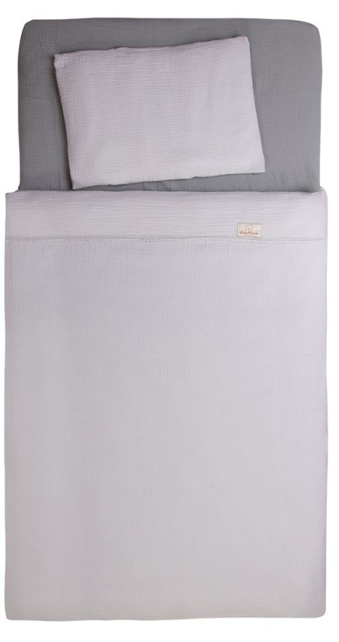 Pościel muślinowa 100x135 Muslin do łóżeczka szara 42 bawełniana dziecięca
