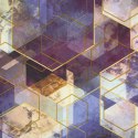 Pościel satynowa 160x200 sześciokąty geometryczna fioletowa musztardowa w pudełku Vitrage Nova Print Gift Eurofirany Pościel satynowa 160x200 sześciokąty geometryczna fioletowa musztardowa w pudełku Vitrage Nova Print Gift Eurofirany