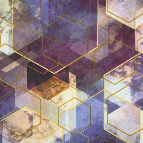 Pościel satynowa 160x200 sześciokąty geometryczna fioletowa musztardowa w pudełku Vitrage Nova Print Gift Eurofirany Pościel satynowa 160x200 sześciokąty geometryczna fioletowa musztardowa w pudełku Vitrage Nova Print Gift Eurofirany