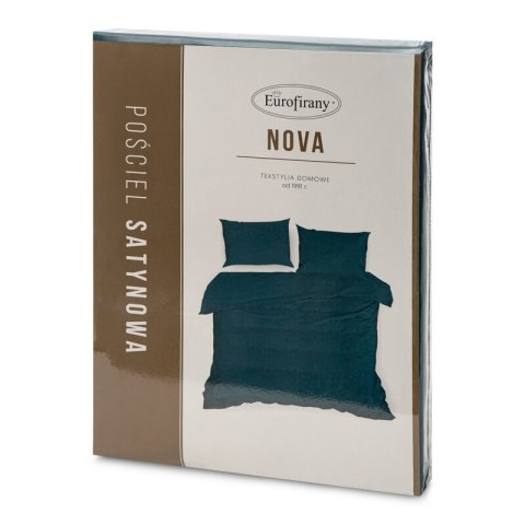 Pościel satynowa 220x200 Nova petrol turkusowa zielona jednobarwna Eurofirany Pościel satynowa 220x200 Nova petrol turkusowa zielona jednobarwna Eurofirany