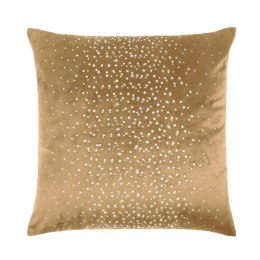 Poszewka dekoracyjna 45x45 musztardowa welurowa z kryształkami Shiny