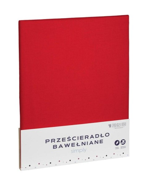 Prześcieradło bawełniane 140x200 czerwone jednobarwne Simply Prześcieradło bawełniane 140x200 czerwone jednobarwne Simply