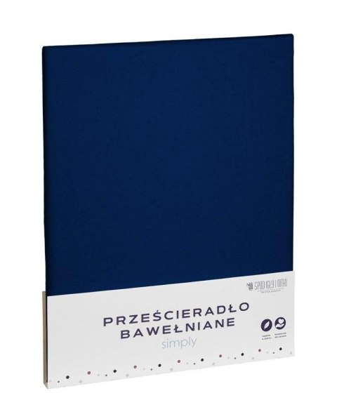Prześcieradło bawełniane 160x200 granatowe jednobarwne Simply Prześcieradło bawełniane 160x200 granatowe jednobarwne Simply