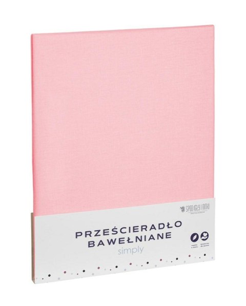 Prześcieradło bawełniane 160x200 różowe pudrowe jednobarwne Simply Prześcieradło bawełniane 160x200 różowe pudrowe jednobarwne Simply