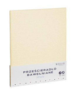 Prześcieradło bawełniane 220x200 kremowe jednobarwne Simply
