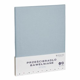 Prześcieradło bawełniane 220x200 szare jednobarwne Simply