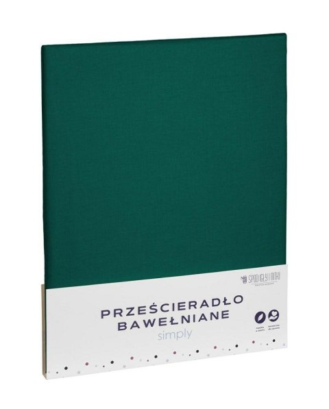 Prześcieradło bawełniane 220x200 zielone butelkowe jednobarwne Simply Prześcieradło bawełniane 220x200 zielone butelkowe jednobarwne Simply