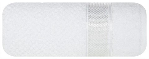 Ręcznik Milan 50x90 biały frotte 500g/m2 bawełniany z bordiurą przetykaną błyszczącą nicią Eurofirany Ręcznik Milan 50x90 biały frotte 500g/m2 bawełniany z bordiurą przetykaną błyszczącą nicią Eurofirany