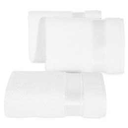 Ręcznik Milan 50x90 biały frotte 500g/m2 bawełniany z bordiurą przetykaną błyszczącą nicią Eurofirany