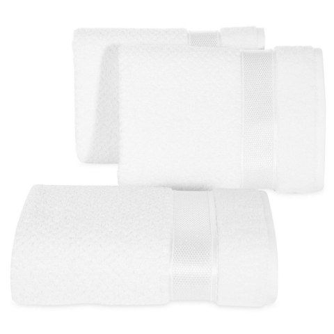 Ręcznik Milan 50x90 biały frotte 500g/m2 bawełniany z bordiurą przetykaną błyszczącą nicią Eurofirany Ręcznik Milan 50x90 biały frotte 500g/m2 bawełniany z bordiurą przetykaną błyszczącą nicią Eurofirany