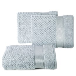 Ręcznik Milan 50x90 srebrny frotte 500g/m2 bawełniany z bordiurą przetykaną błyszczącą nicią Eurofirany