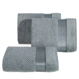 Ręcznik Milan 70x140 stalowy frotte 500g/m2 bawełniany z bordiurą przetykaną błyszczącą nicią Eurofirany