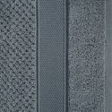 Ręcznik Milan 70x140 stalowy frotte 500g/m2 bawełniany z bordiurą przetykaną błyszczącą nicią Eurofirany Ręcznik Milan 70x140 stalowy frotte 500g/m2 bawełniany z bordiurą przetykaną błyszczącą nicią Eurofirany